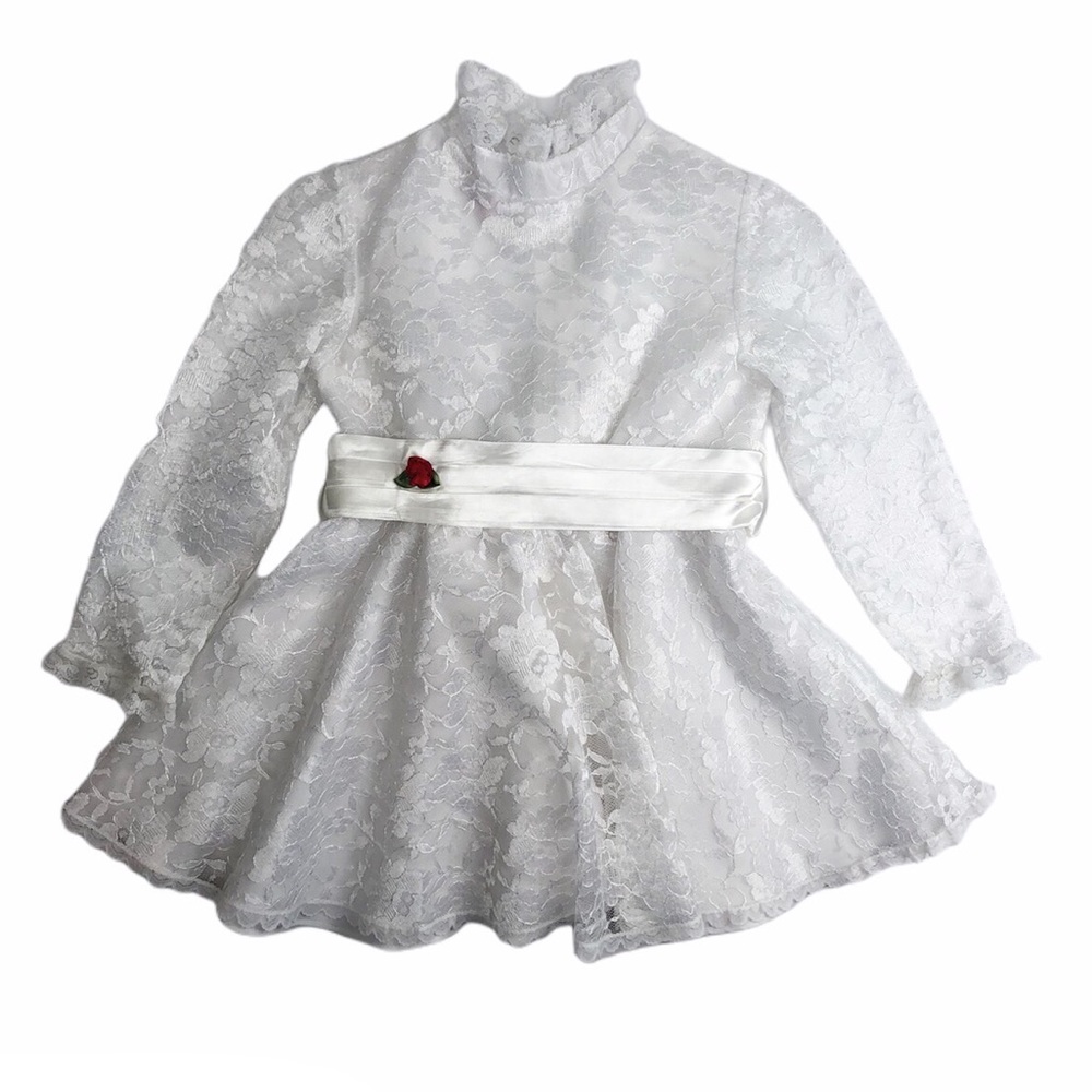 Vintage Union Made The Ribbons & Lace Collection Dress White Lace Size 4